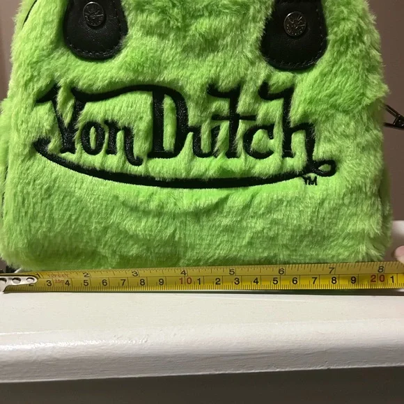 Von Dutch Bright Green Faux Fur Mini Bowler Bag - Picture 6 of 6